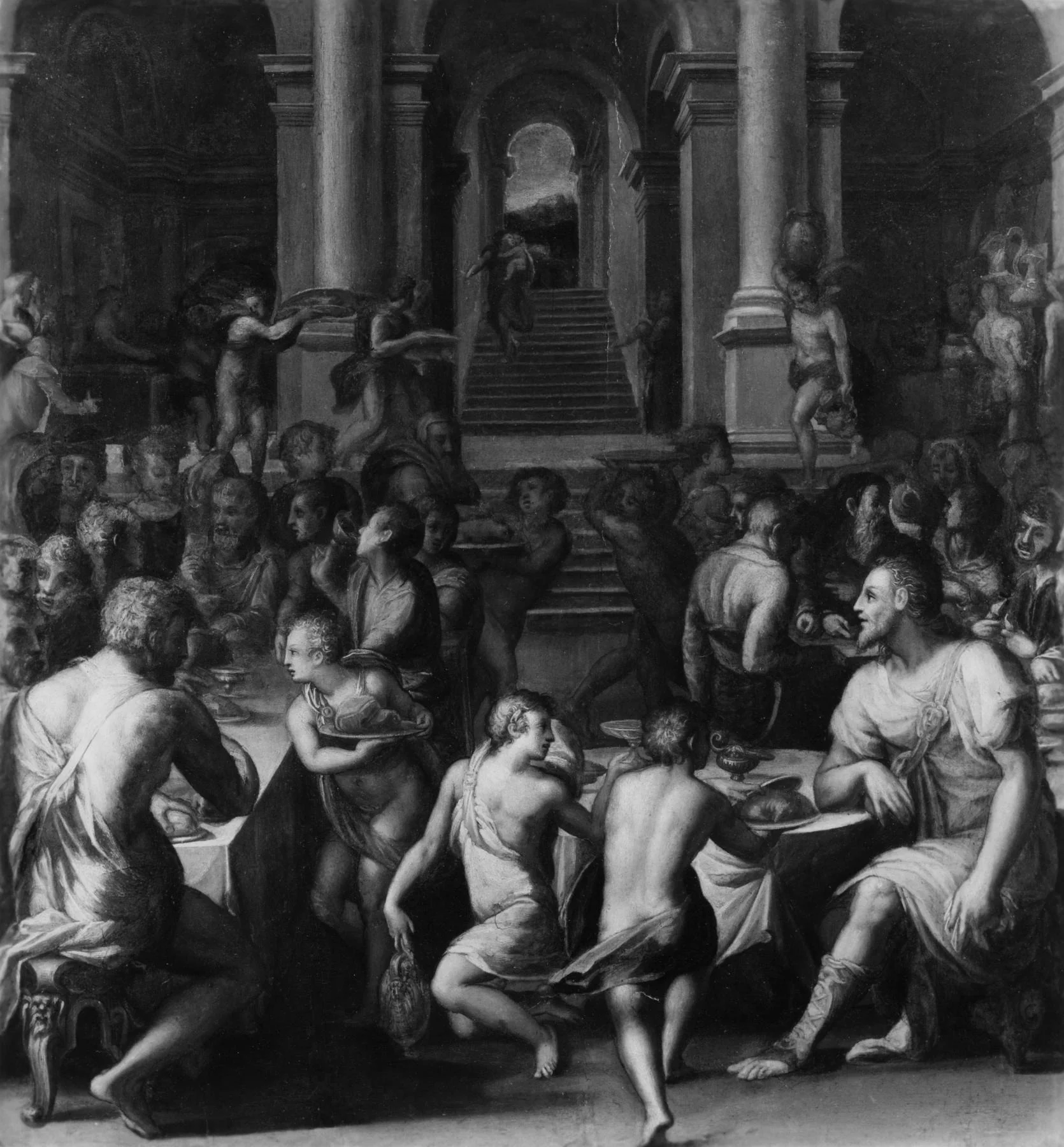 The Feast Given by Joseph for His Brothers, by Bronzino, oil, 1550