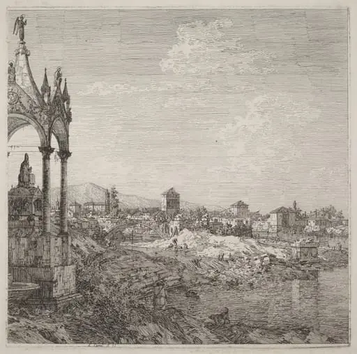 View of a Town with a Bishop's Tomb