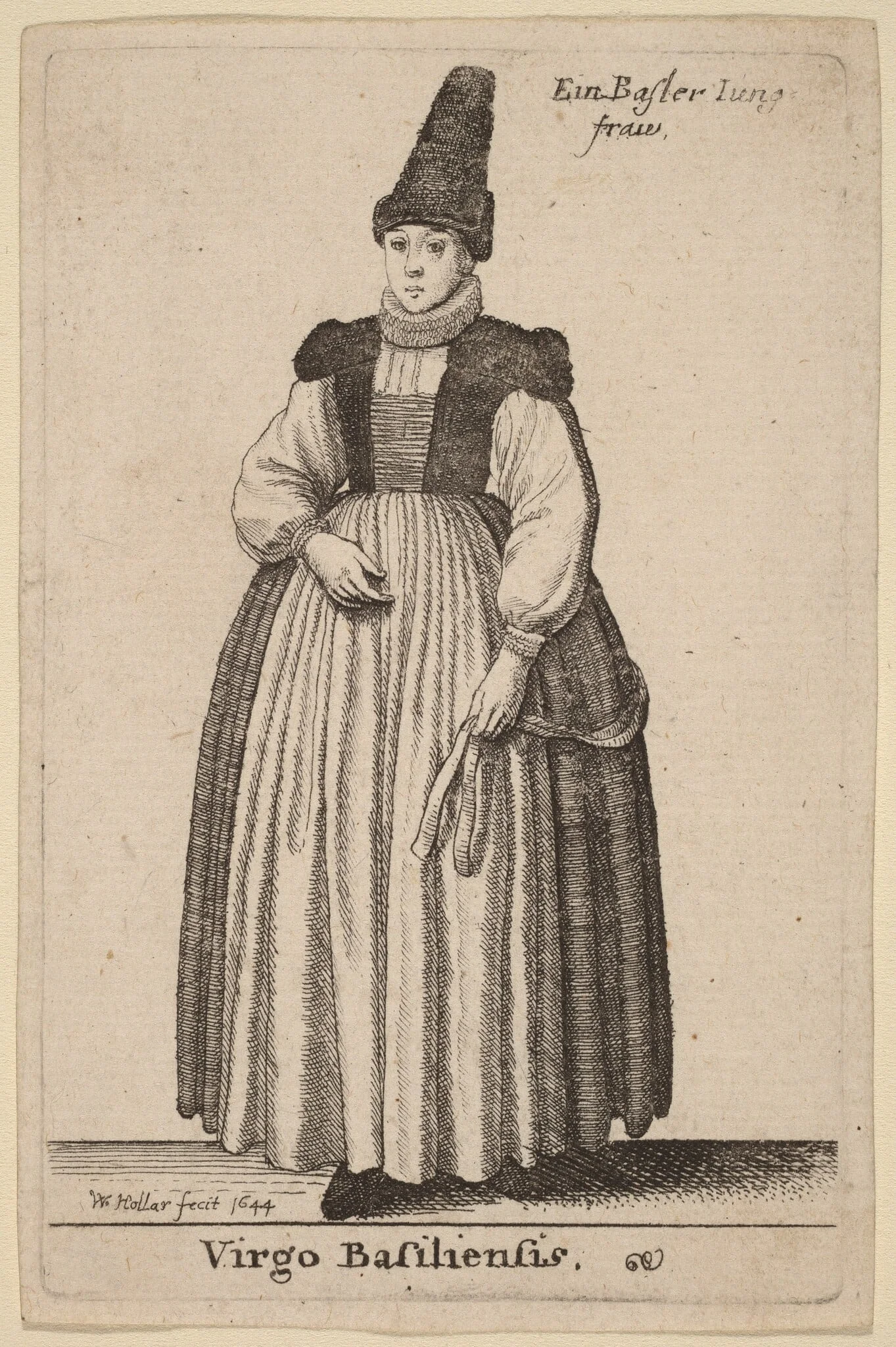 Virgo Basiliensis, by Wenceslaus Hollar, ink, 1644