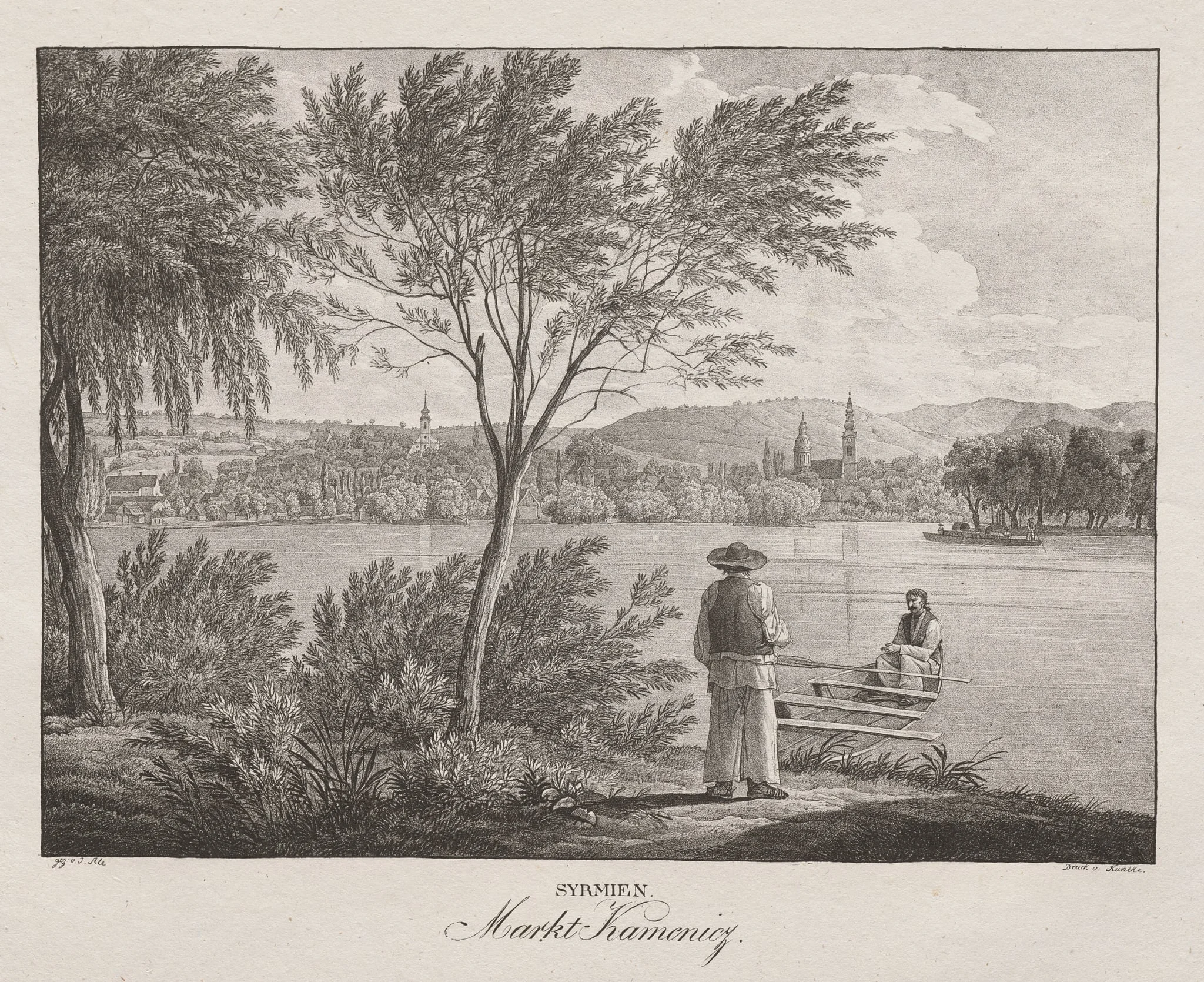 Syrmien, Markt Kamenicz, by Jakob Alt, 1839