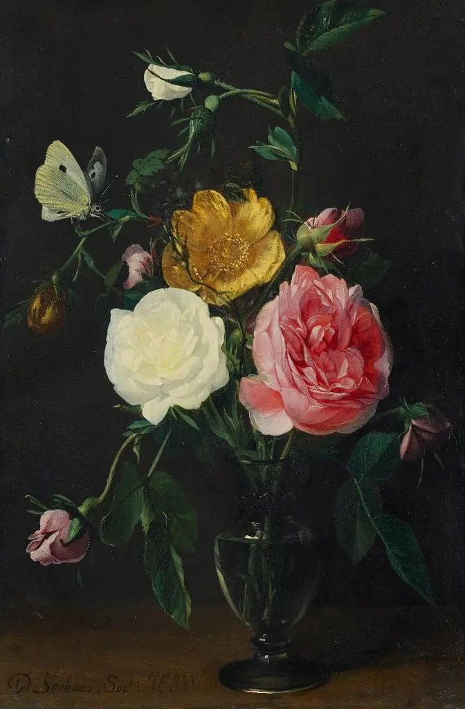 Roses in a glass vase