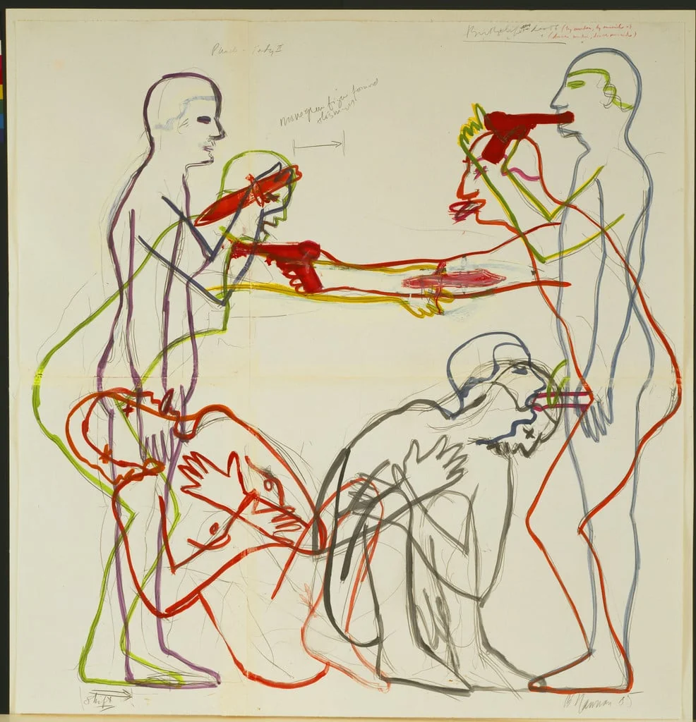 Untitled, by Bruce Nauman, gouache, 1985