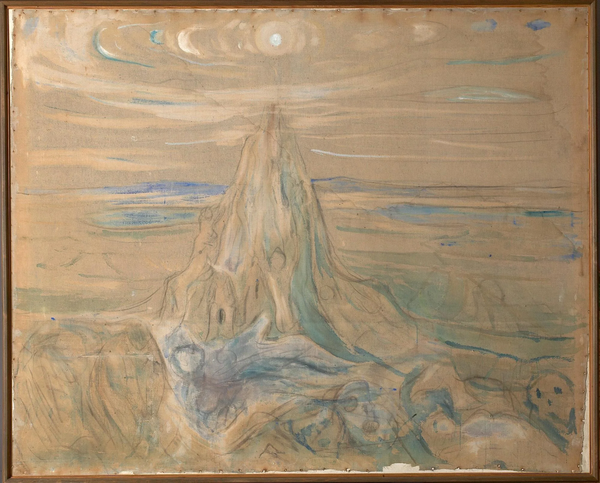 The Human Mountain, by Edvard Munch, charcoal, 1909