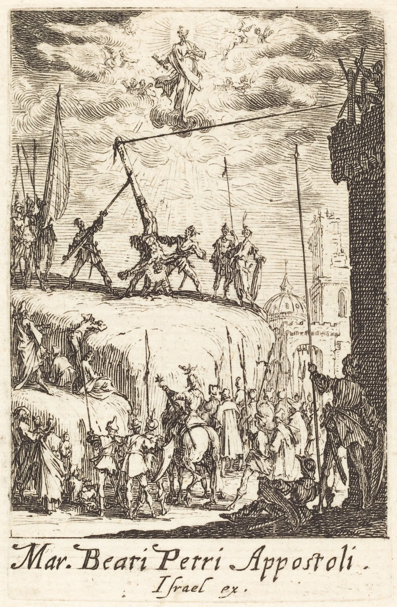 The Martyrdom of Saint Peter, by Jacques Callot, ink, 1634