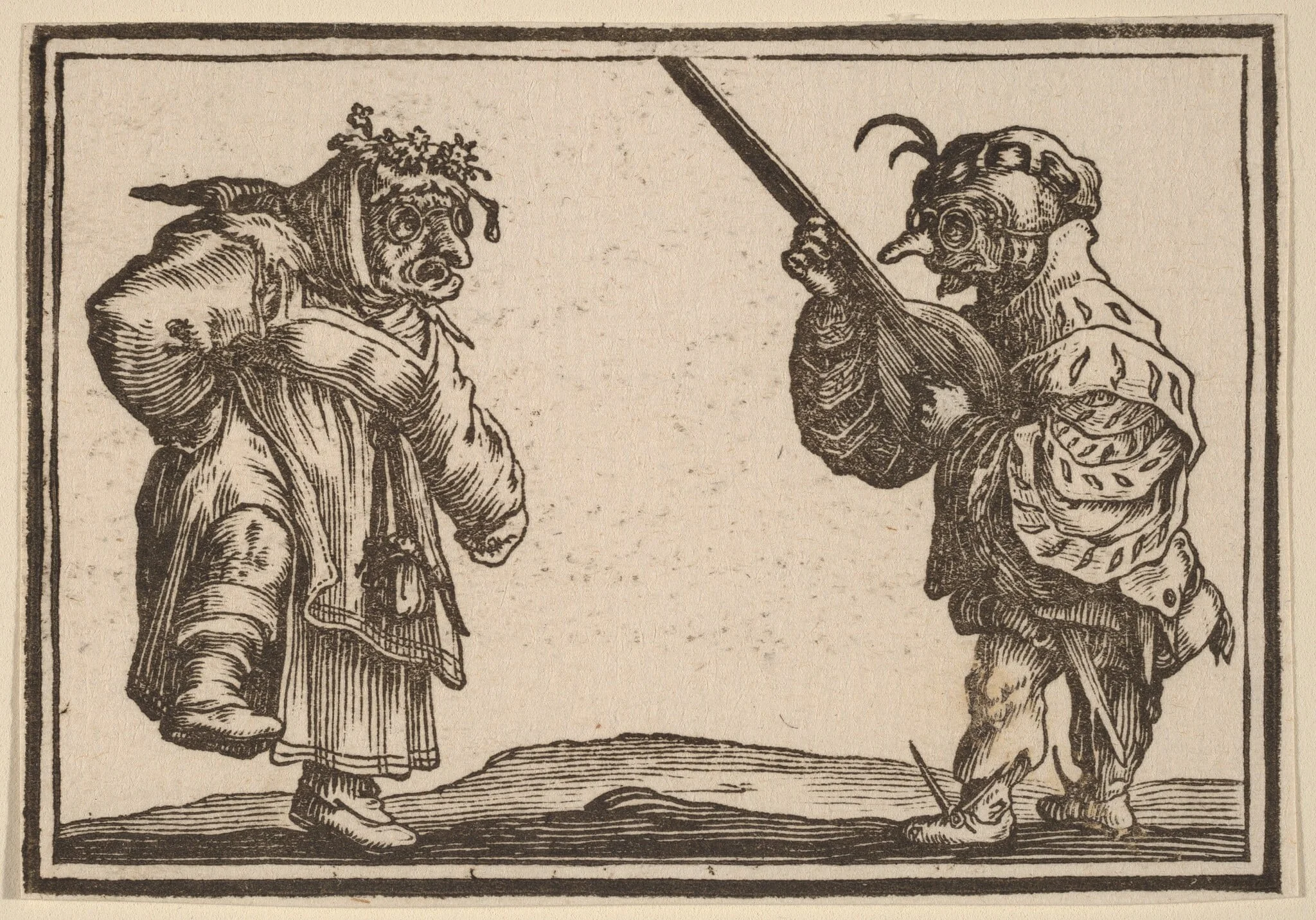 Dancers with Lute, by Edouard Eckman, ink, 1621