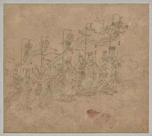 Album of Daoist and Buddhist Themes: Procession of Daoist Deities: Leaf 5
