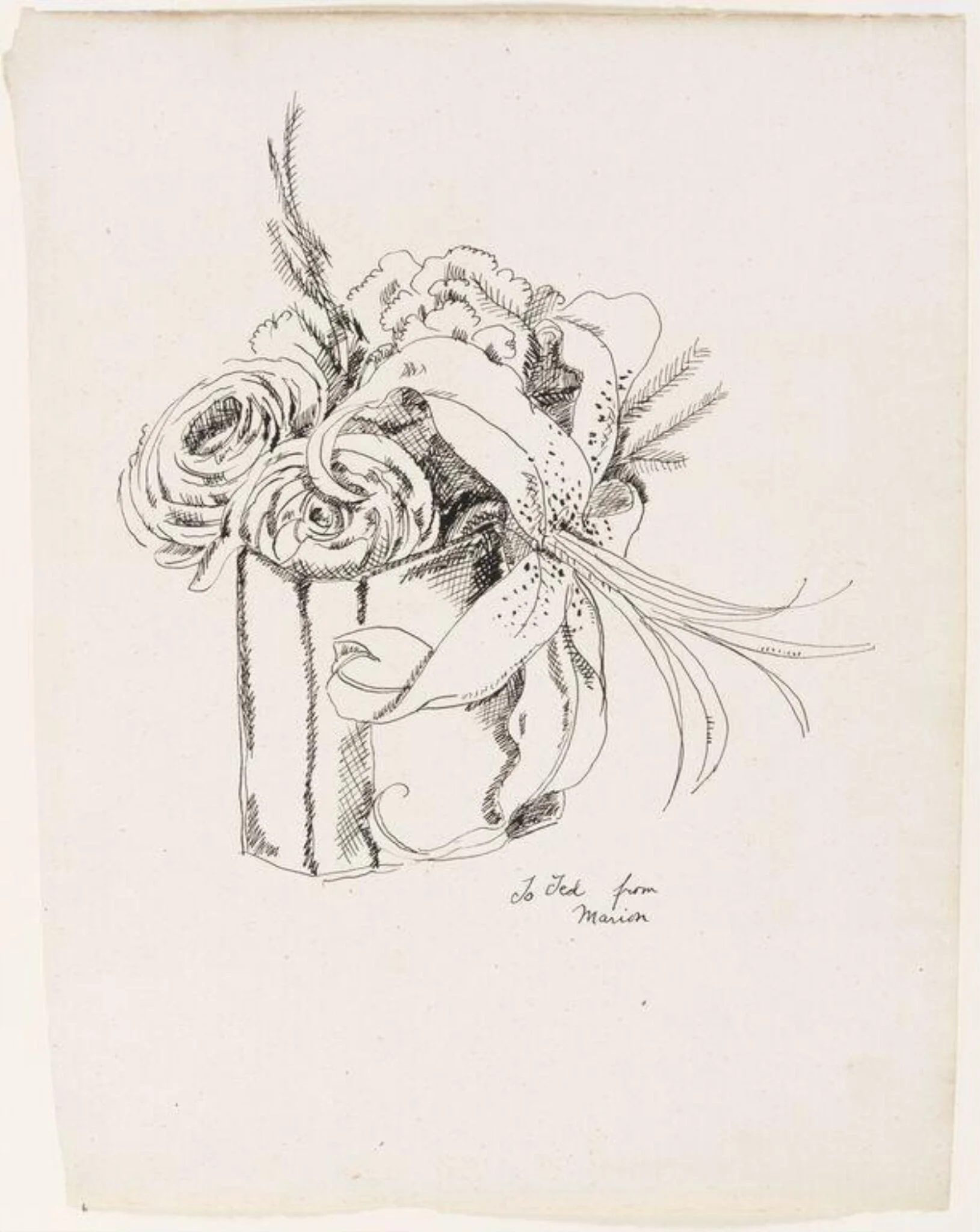 A Bouquet of Flowers (Lilies and Peonies), by Marion Dorn, 1930