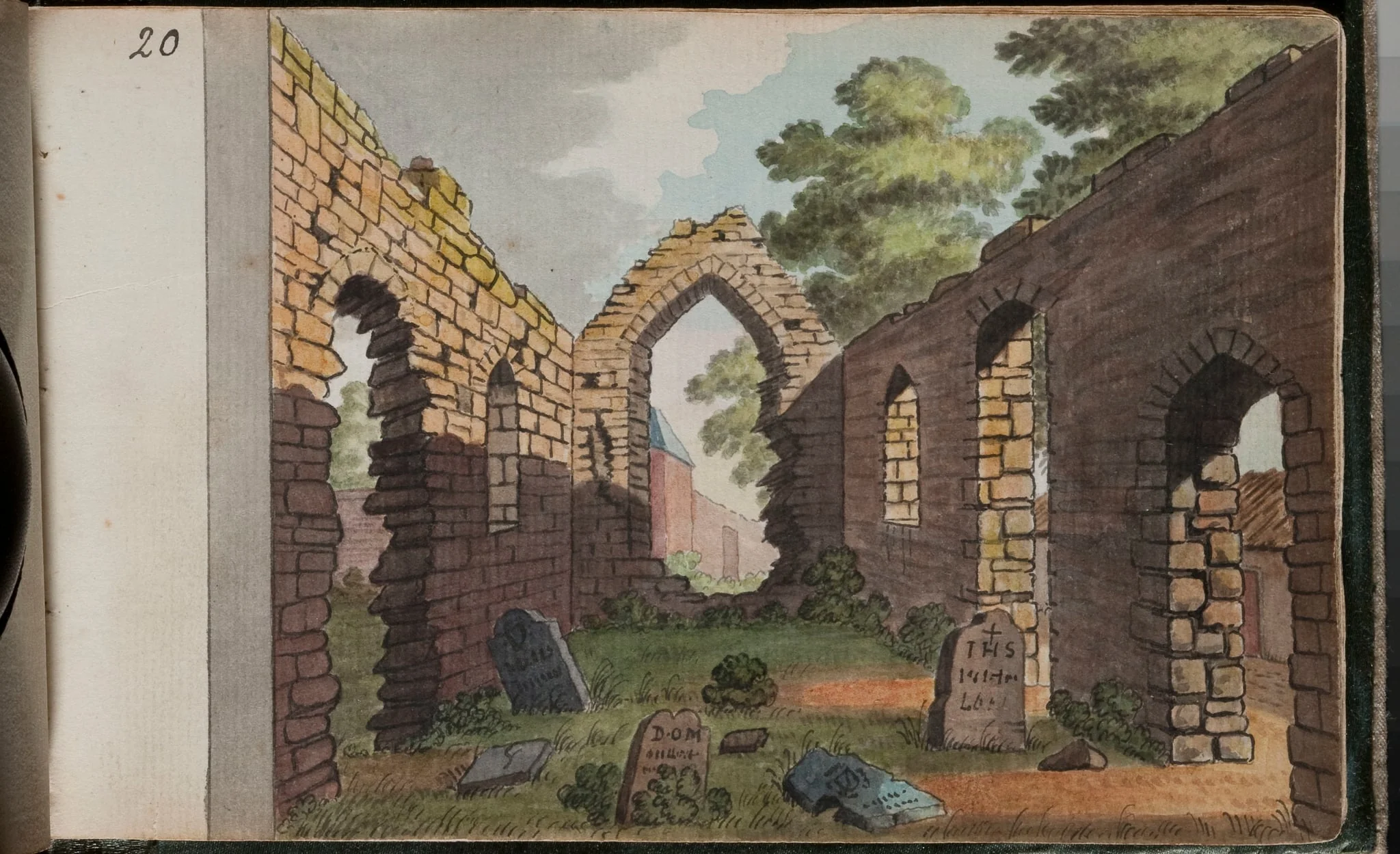 View of the inside of the old church at Killester, 2 1/2 miles from Dublin [...]
