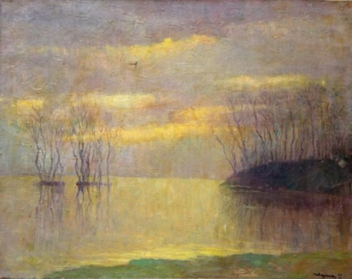 Atmosferă de dimineață (peisaj), by László Mednyánsky, unspecified