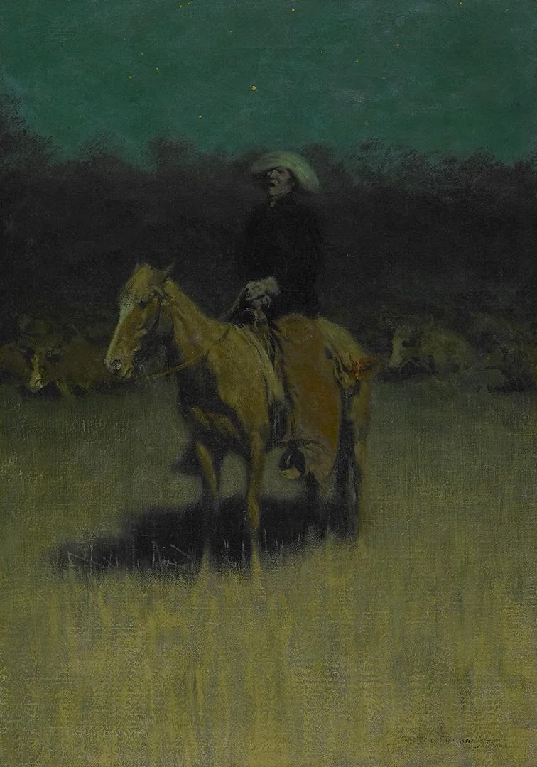 Cowpuncher's Lullaby, by Frederic Remington, oil, 1906