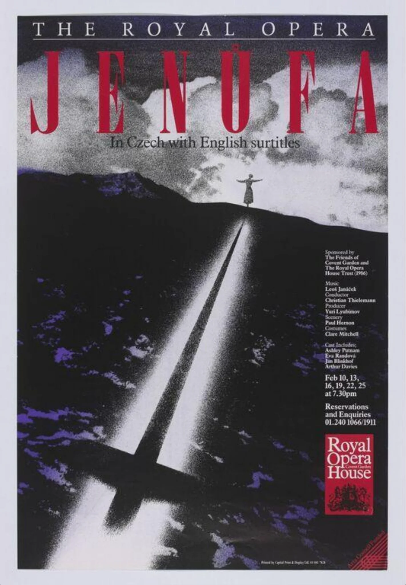 Jenufa poster, by Capital Print and Display Ltd., 1988