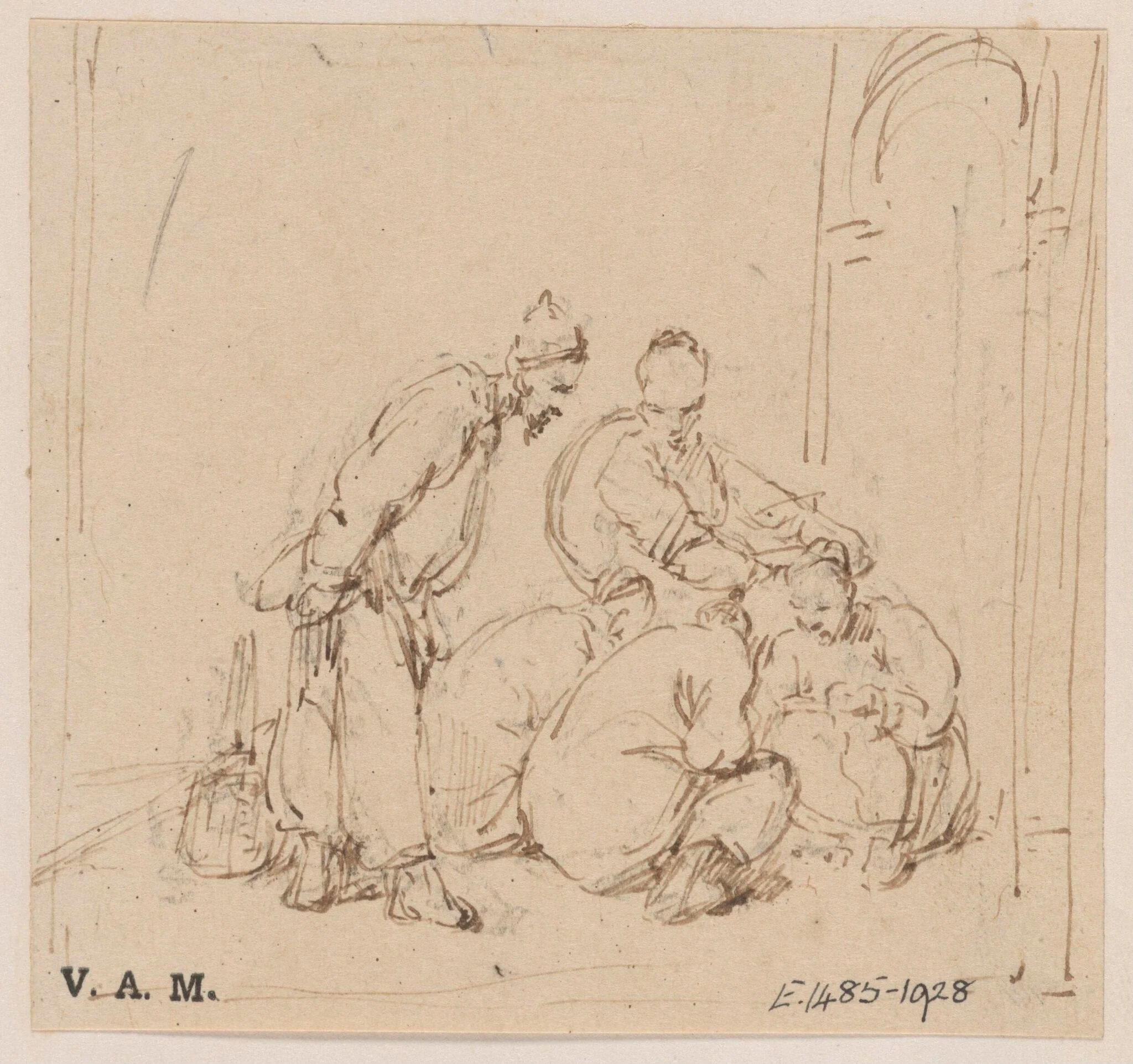 A group of five Chinese figures