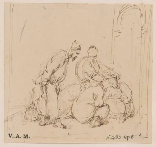 A group of five Chinese figures