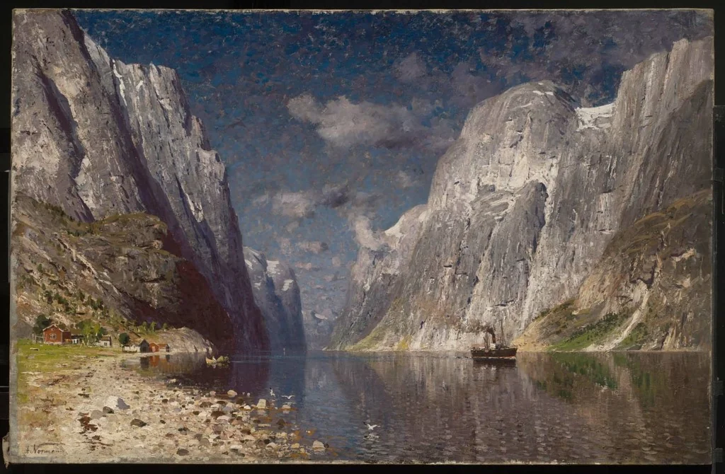 Norwegian Fiord, by Adelsteen Normann, oil, 1893