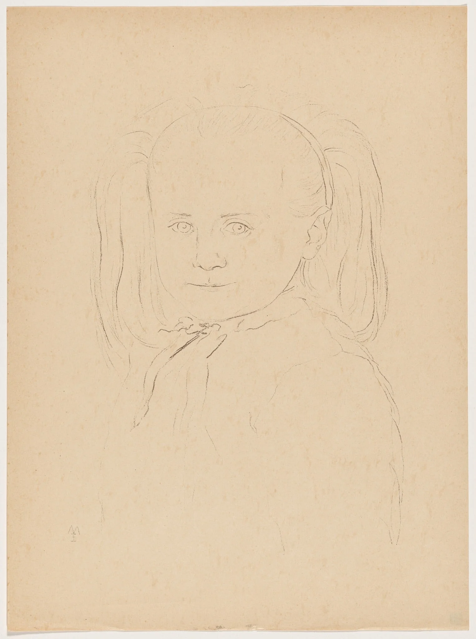 Petite fille, by Eugène Martel, ink, 1895