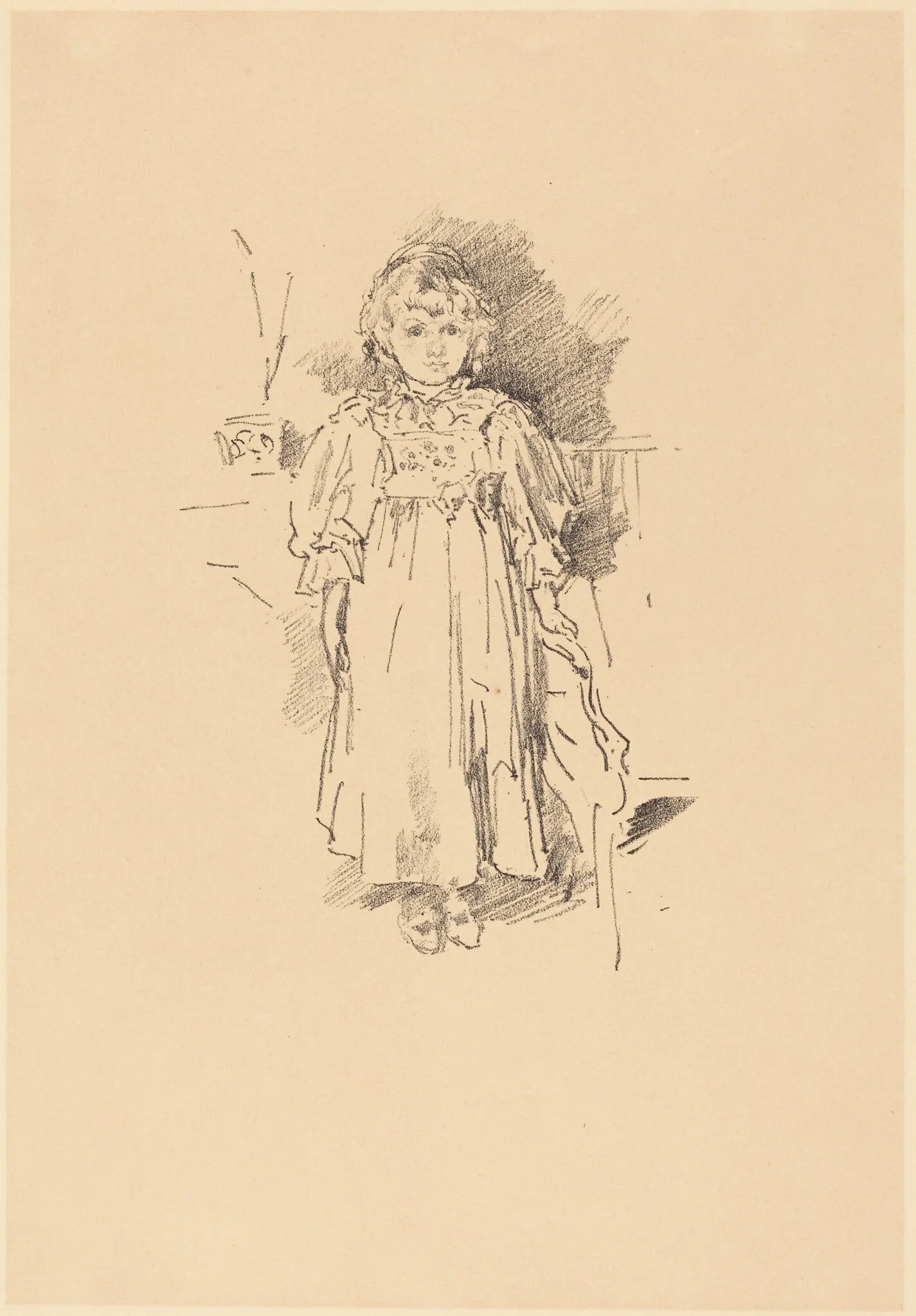 Little Evelyn, by James McNeill Whistler, ink, 1896