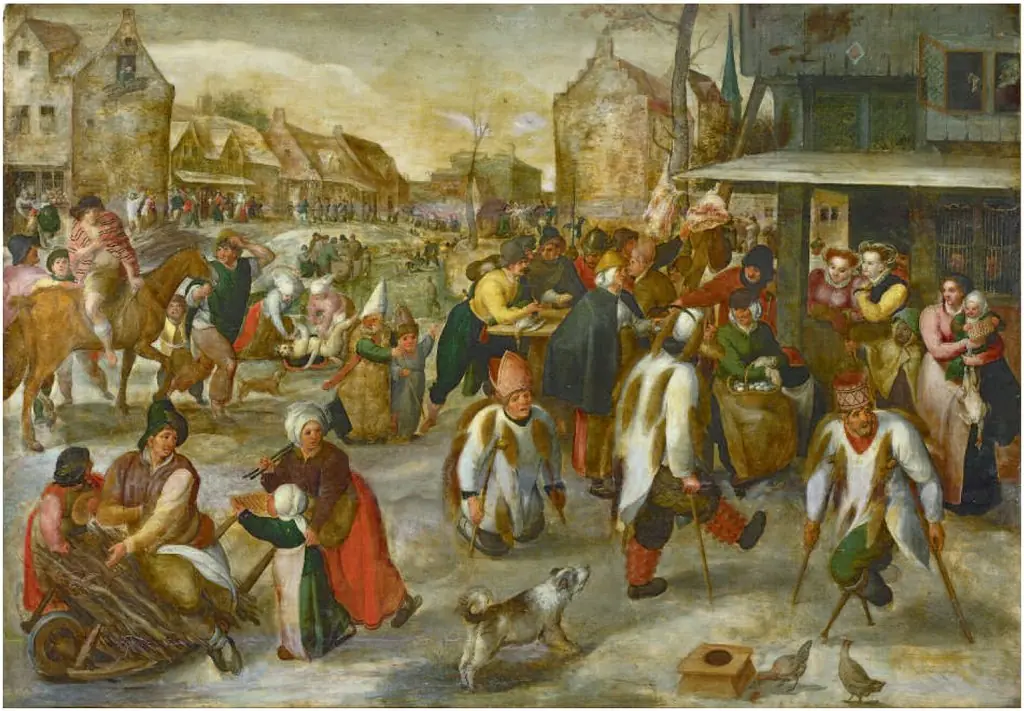 Carnival in a Village with Beggars Dancing