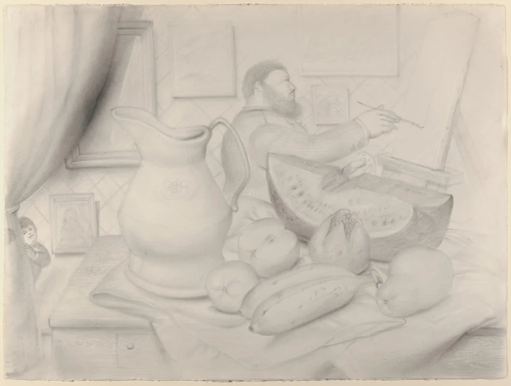 Untitled, by Fernando Botero, graphite, 1975