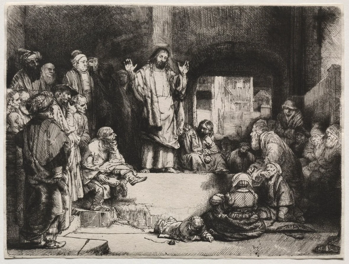 Christ Preaching ('La Petite Tombe'), by Rembrandt, 1652