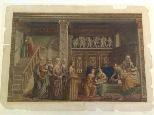 Copy after the Nativity of the Virgin, Domenico Ghirlandaio in the Tornabuoni Chapel, Santa Maria Novella (Florence)