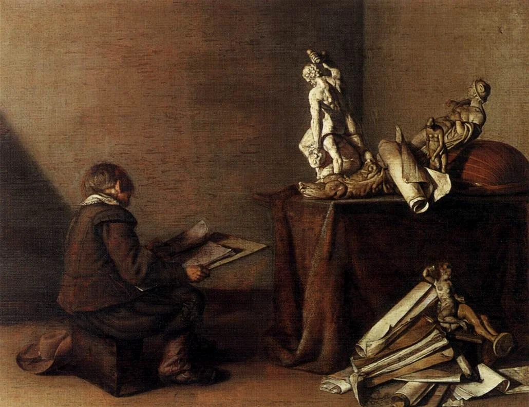 The Young Draughtsman, by Pieter Codde, oil, 1630