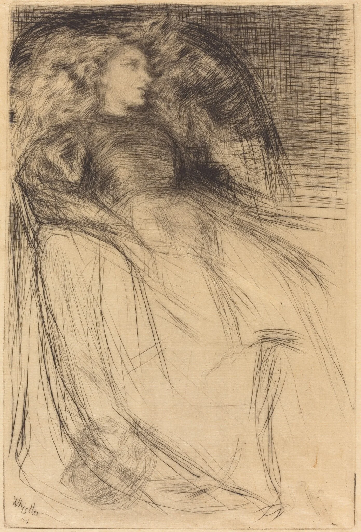 Weary, by James McNeill Whistler, ink, 1863