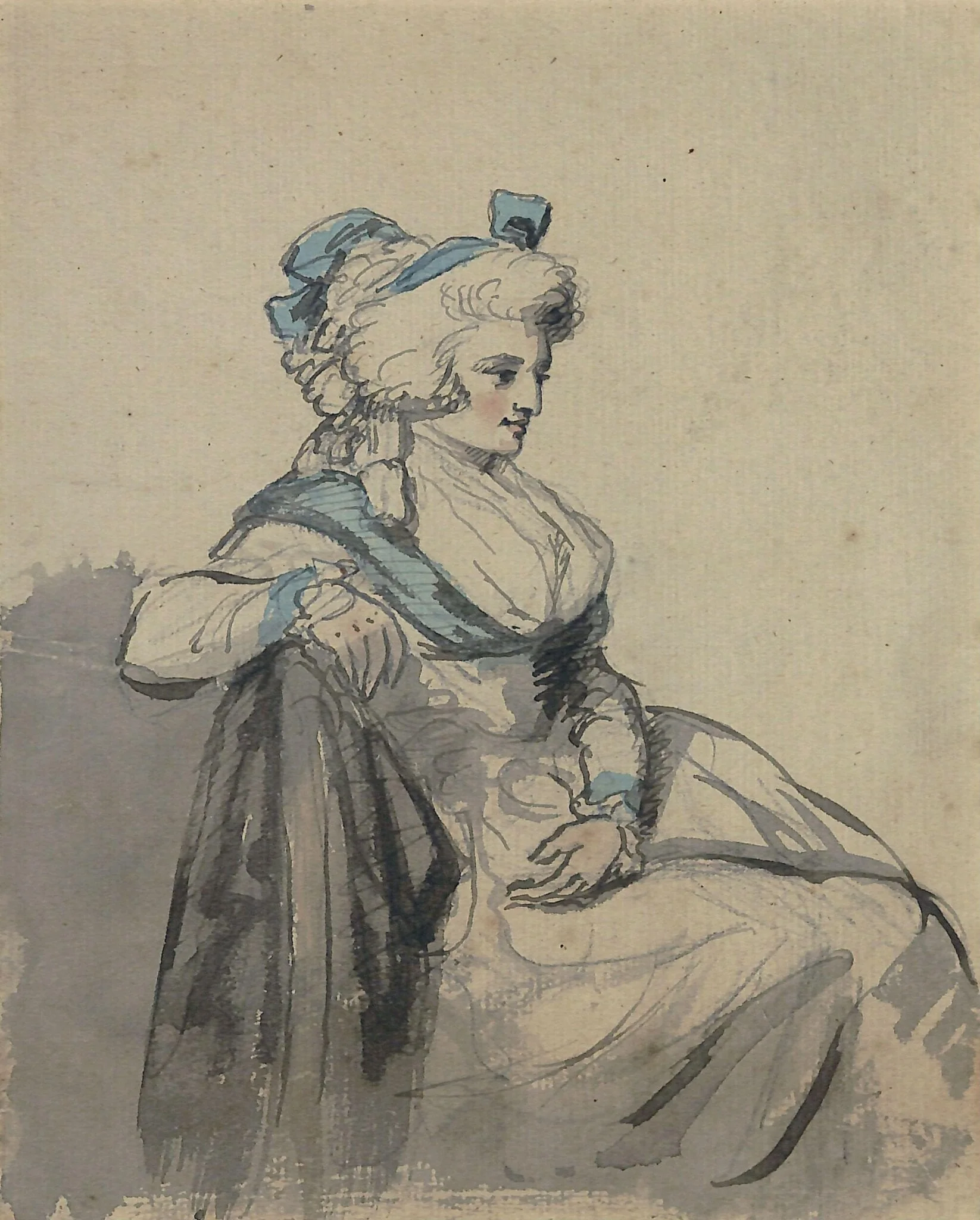 Mrs. Charles Harvey, by Edward Edwards, watercolor, 1785