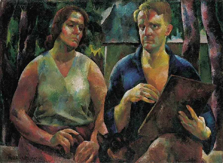 Double Portrait (The Artist and his Wife), by Vilmos Aba-Novák, oil, 1925