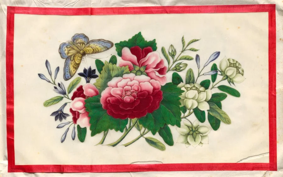 Painting Nine from Illustrated Book of Flowers and Butterflies, by Unknown, unspecified, 1804