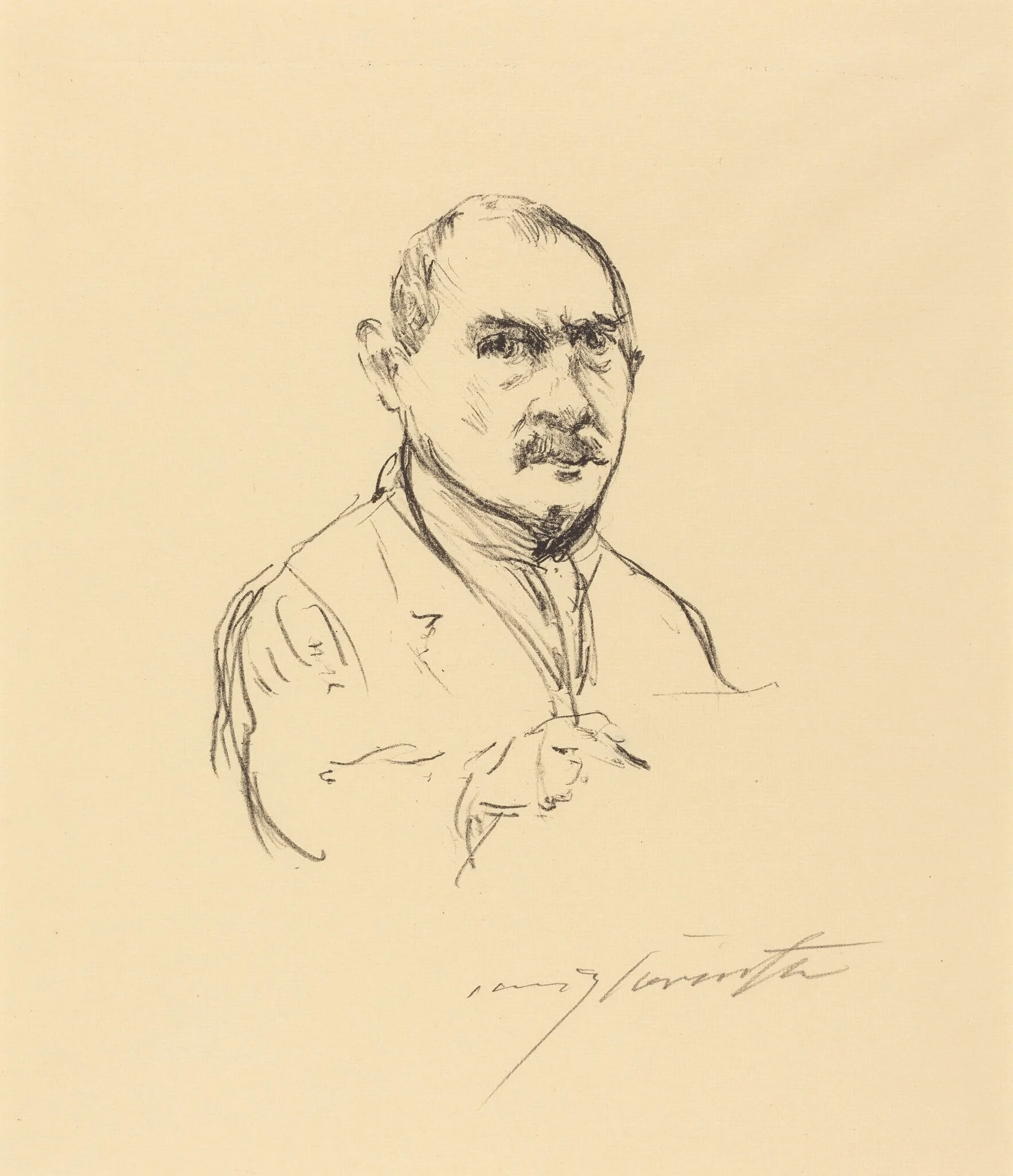 Selbstbildnis (Self-Portrait), by Lovis Corinth, ink, 1914