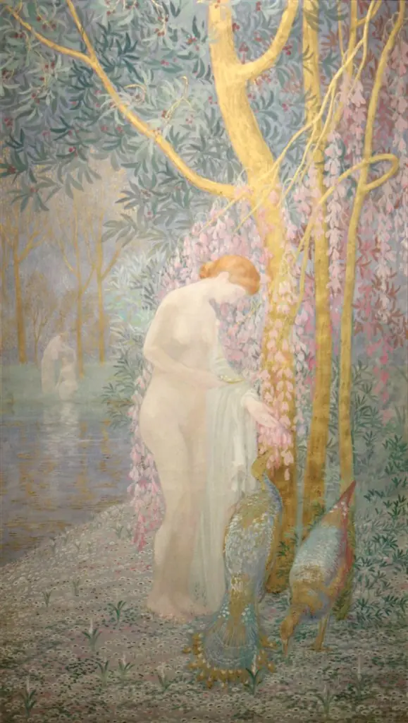Woman with Peacocks