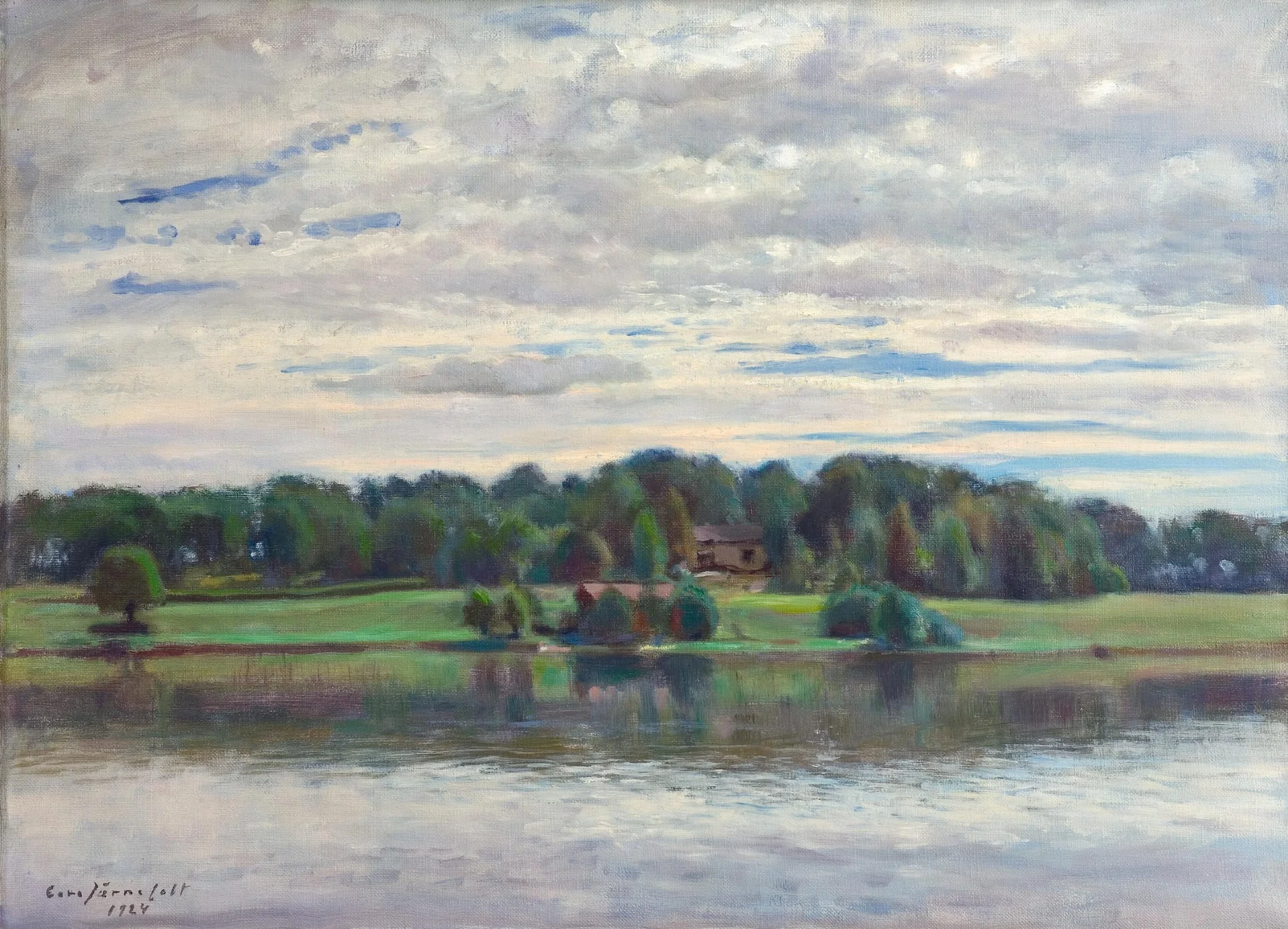 Taloja järven rannalla