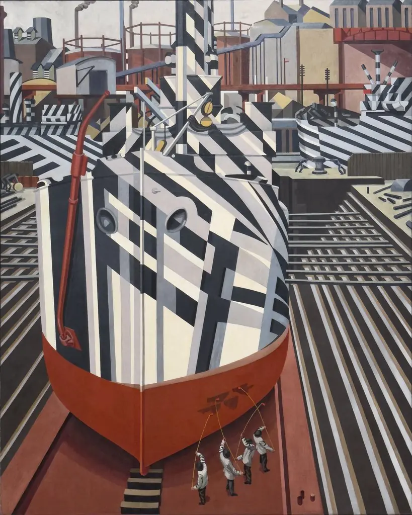 Dazzle-ships in Drydock at Liverpool