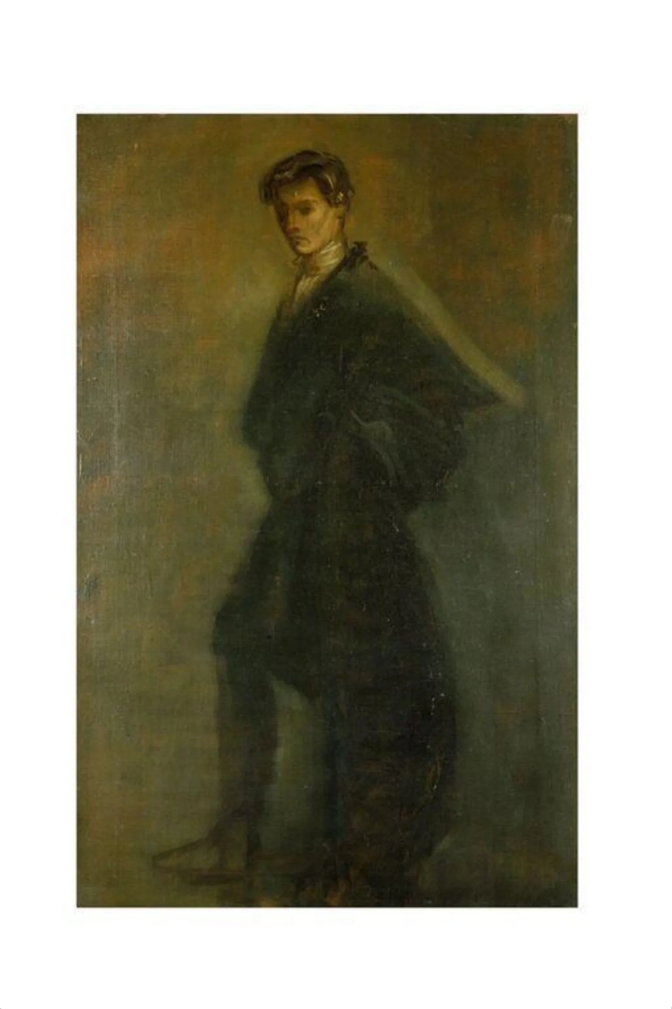 Edward Gordon Craig as Hamlet in <i>Hamlet</i> by William Shakespeare, by William Rothenstein, paint, 1896