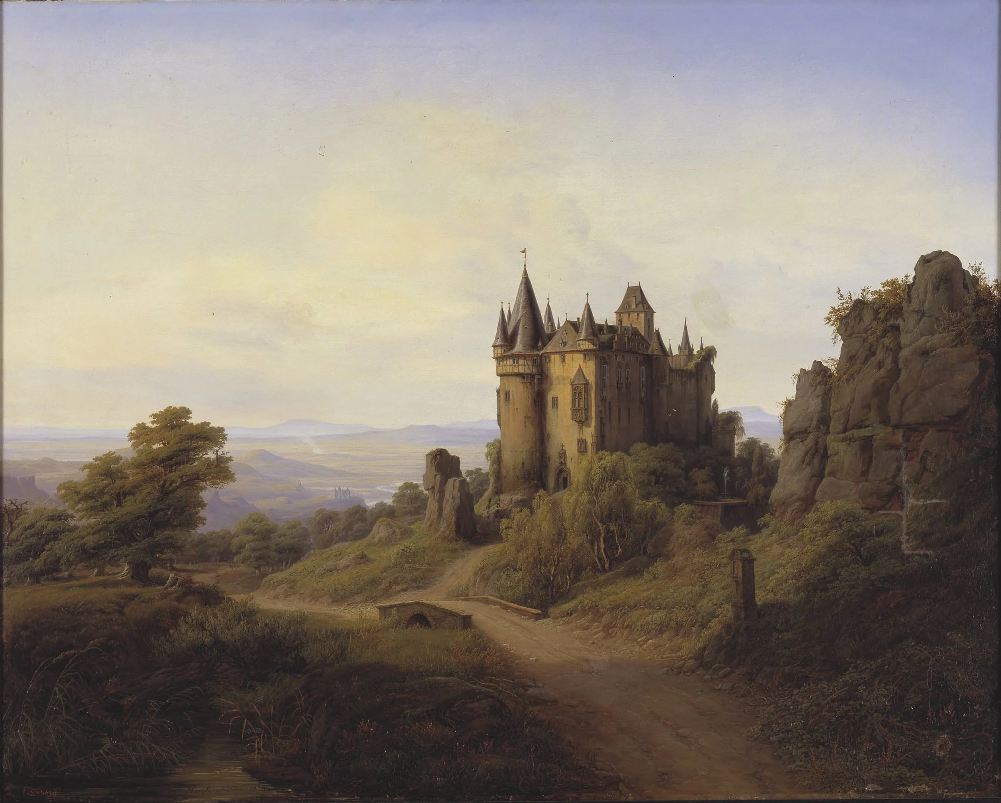Slottet Büresheim ved Eifelfloden, by Unknown, 1838