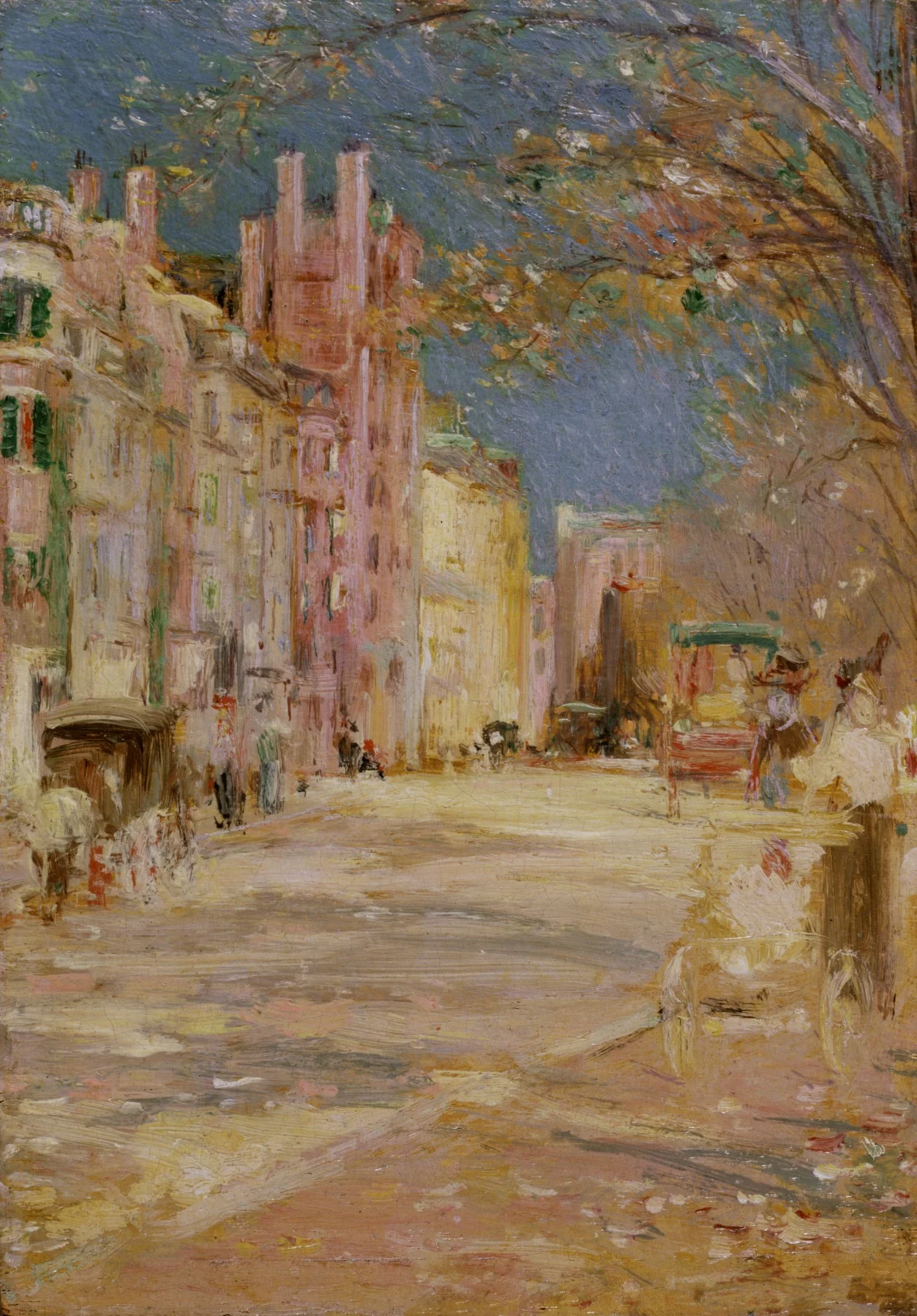 Boston Street Scene (Boston Common), by Edward Mitchell Bannister, oil, 1900