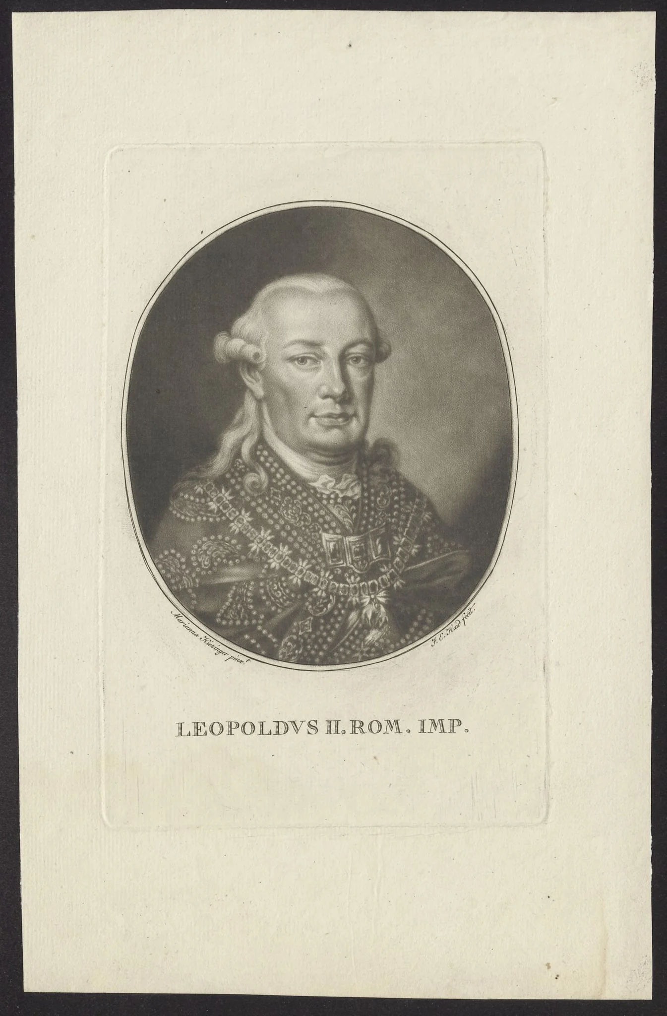 Portrait of the Emperor Leopold II, by F.E Haid, unspecified