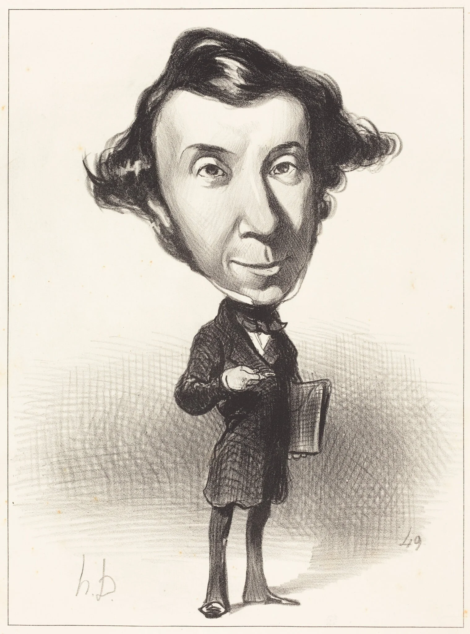 Alex. Ch. Henri de Tocqueville, by Honoré Daumier, ink, 1849