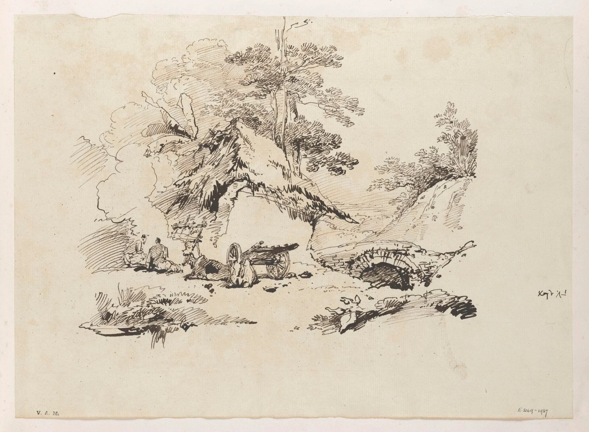 A Bengal landscape with a village dwelling
