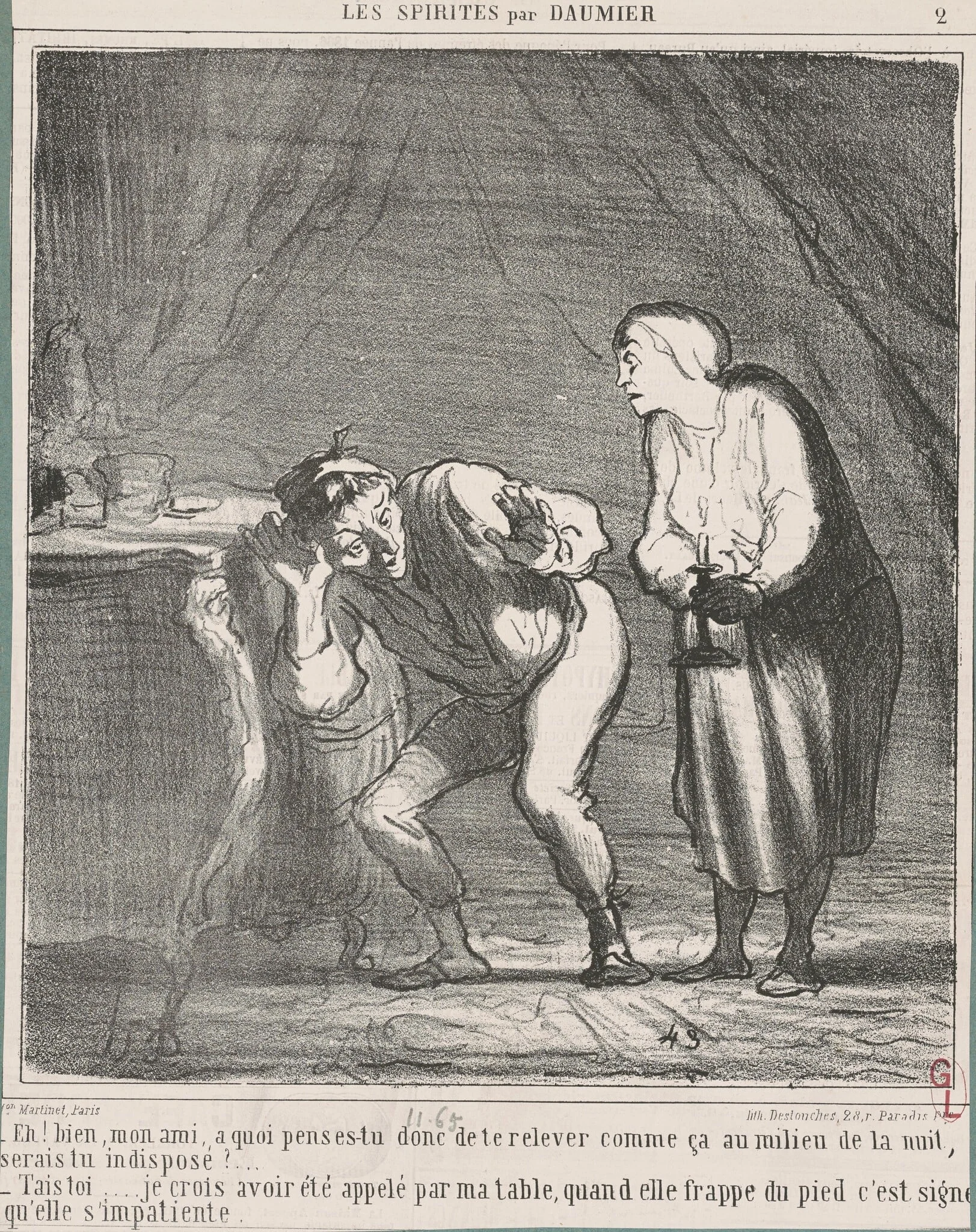 Eh! Bien ... mon ami, a quoi penses-tu? ..., by Honoré Daumier, ink, 1865