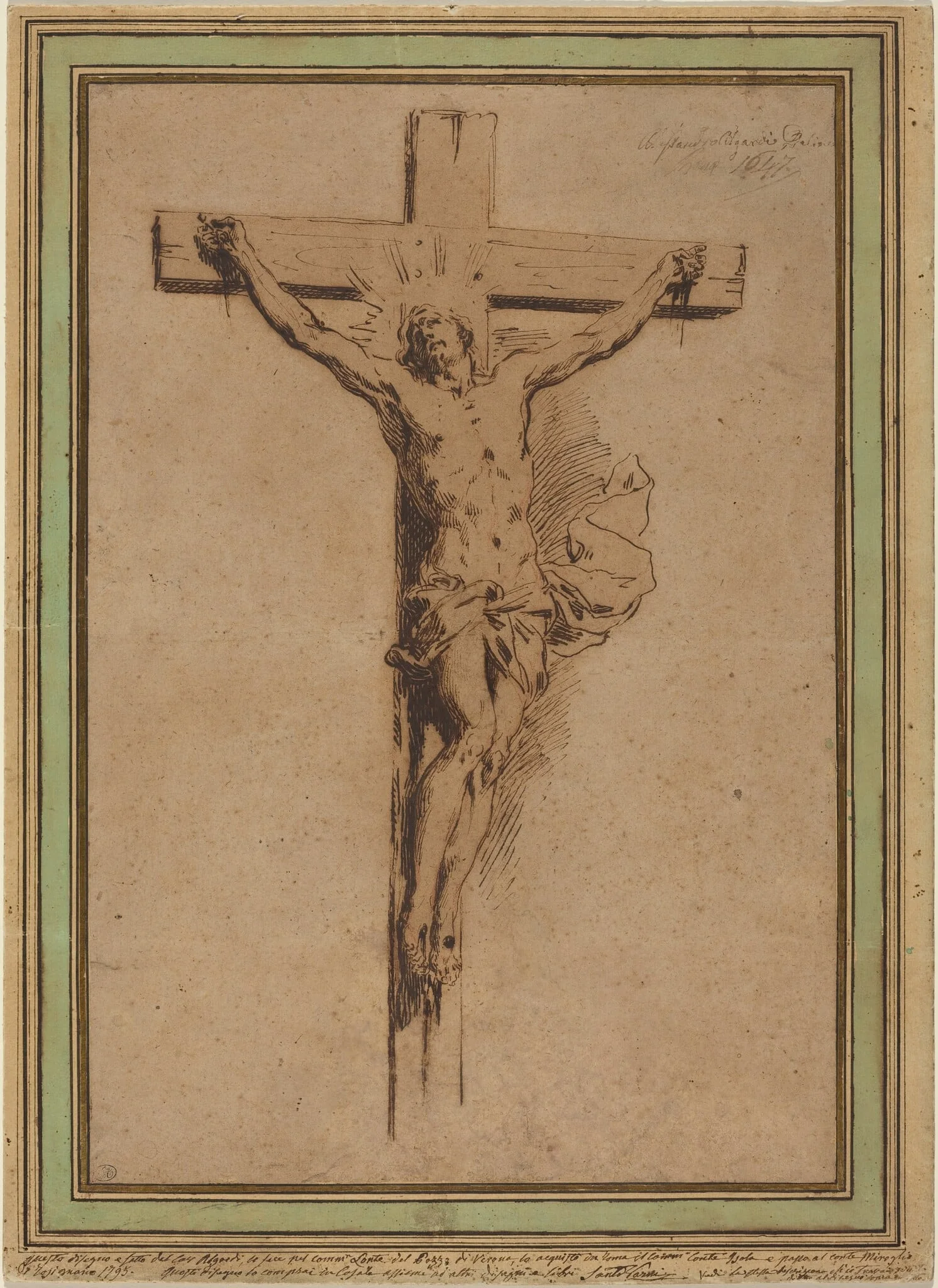 Christ on the Cross, by Alessandro Algardi, ink, 1647