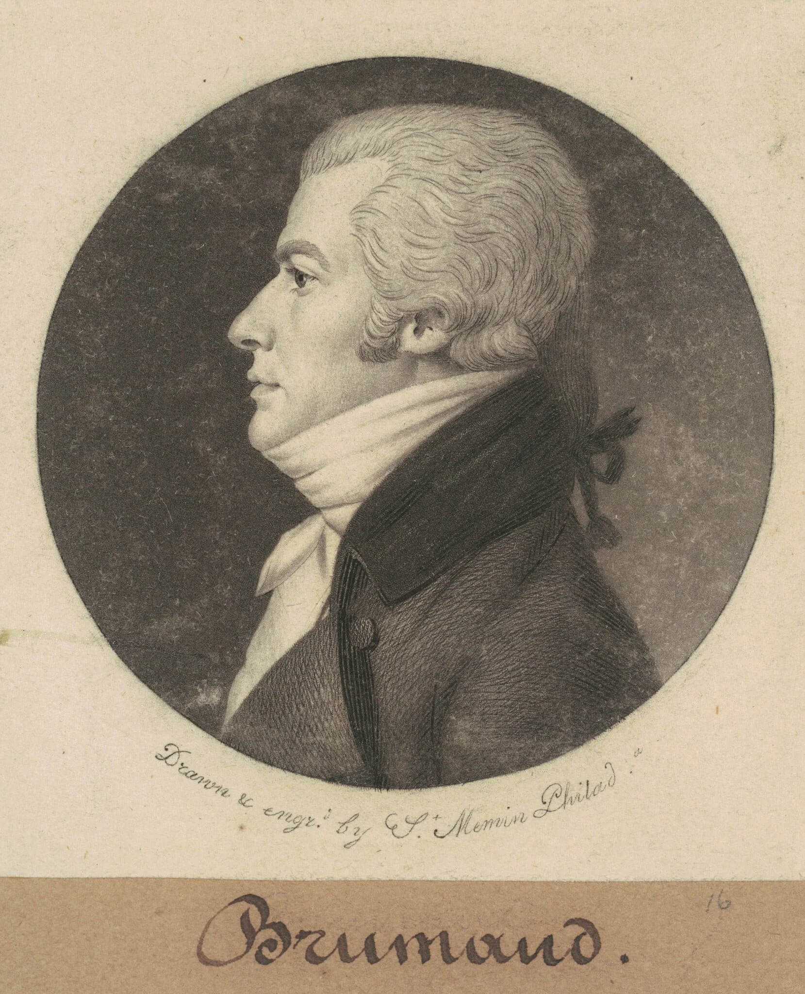 Brumaud, by Charles Balthazar Julien Févret de Saint-Mémin, ink, 1800