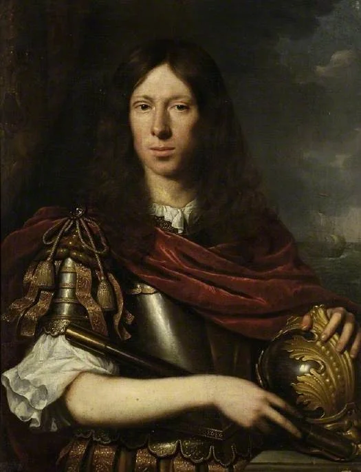 Gentleman with Helmet, by Jan de Baen, oil, 1674