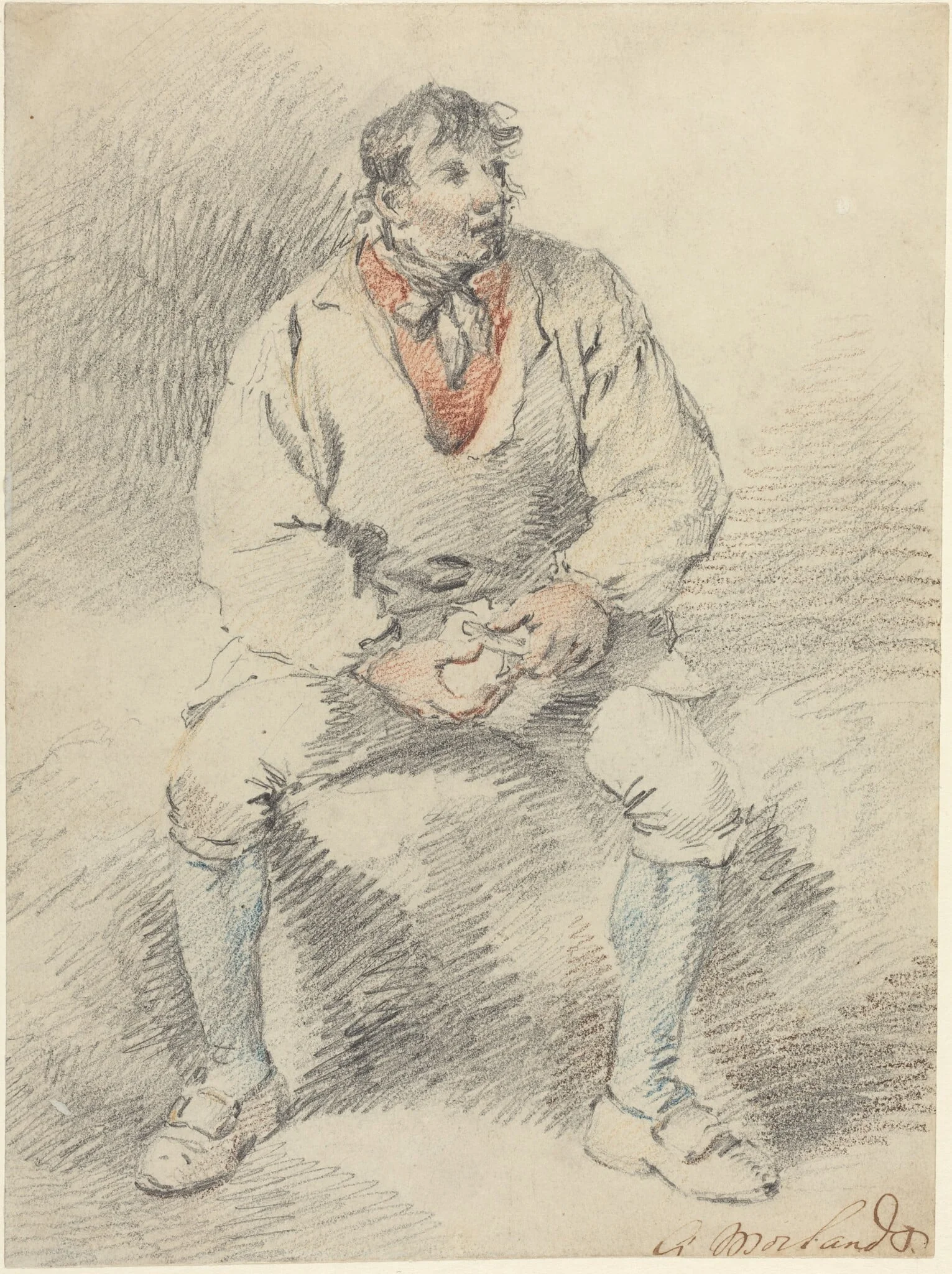 The Mid-Day Meal, by George Morland, graphite, 1794