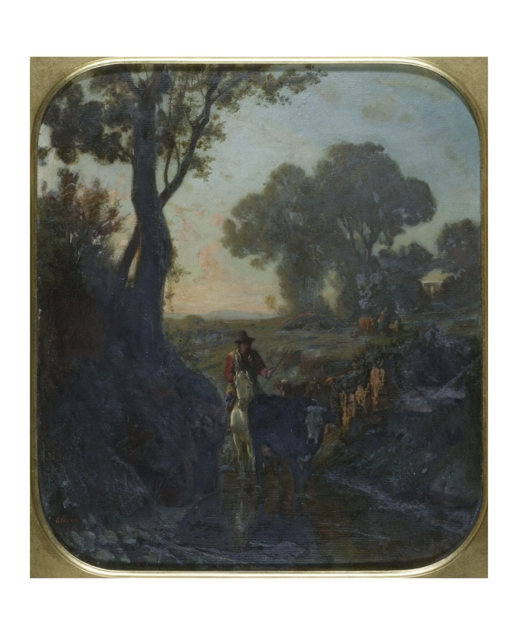 The Cowherd, by Barthélemy Menn, oil, 1856
