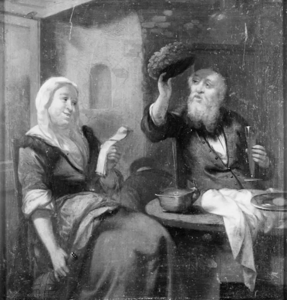 Woman and Drinking Man