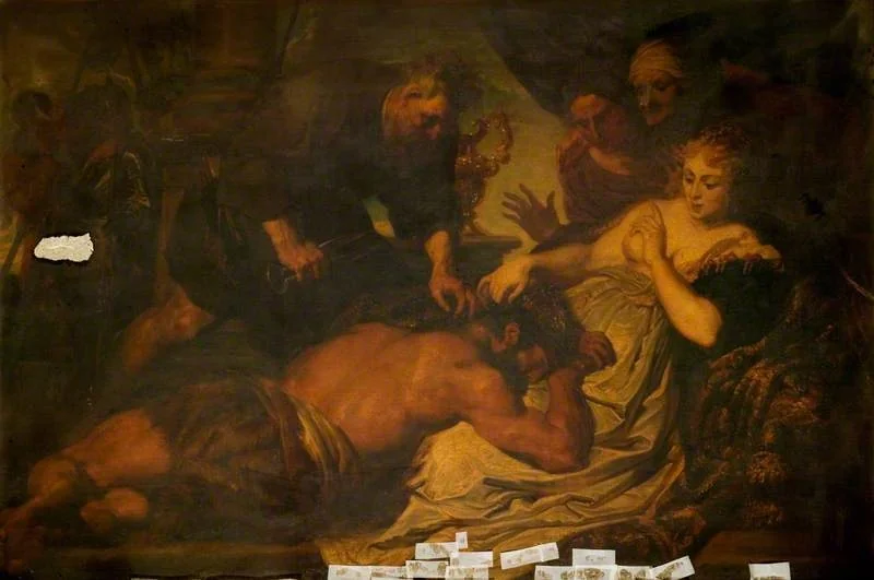 Samson and Delilah (after Anthony van Dyck), by William Hilton, oil, 1820