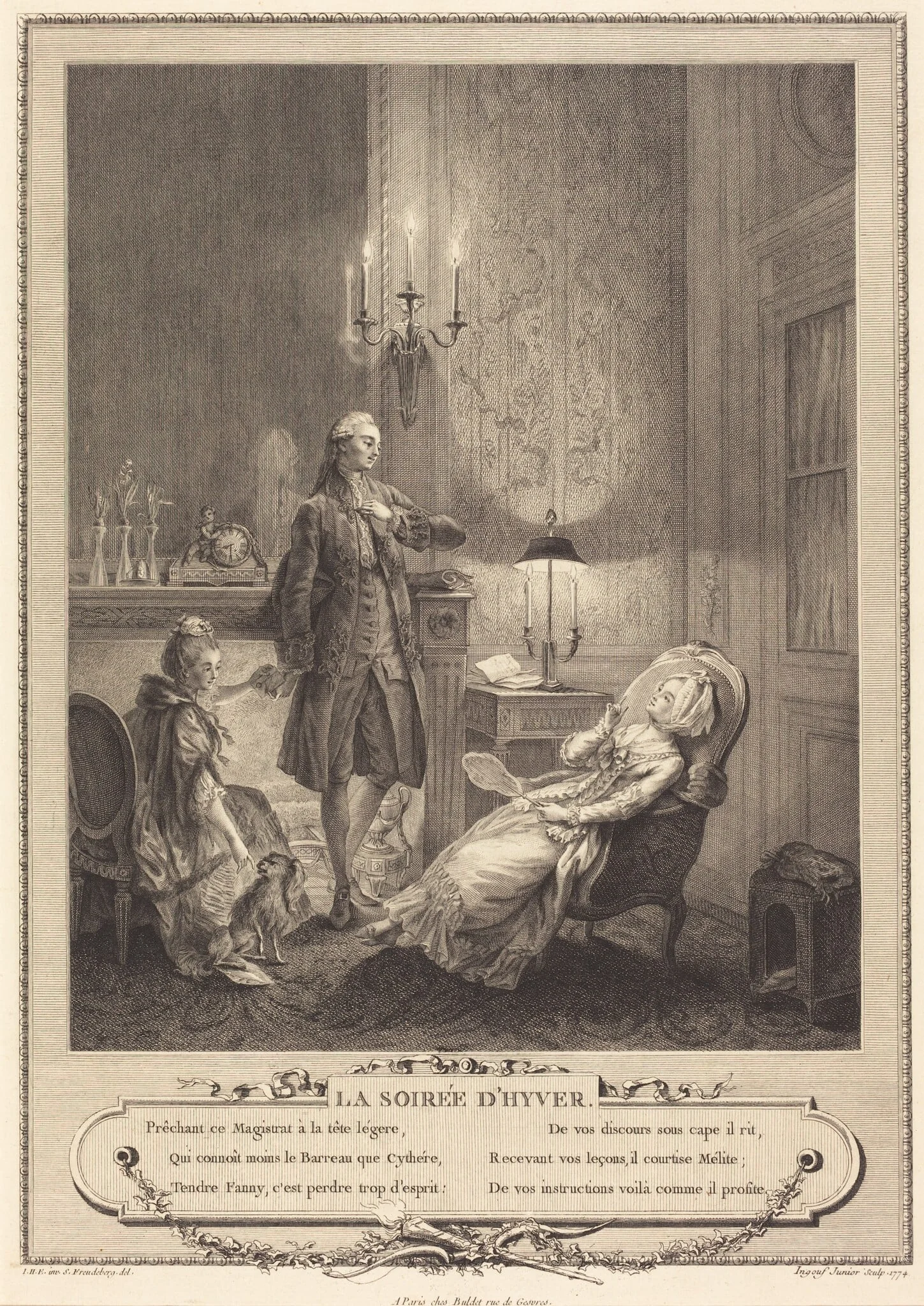 La soiree d'hyver, by Francois-Robert Ingouf, ink, 1774