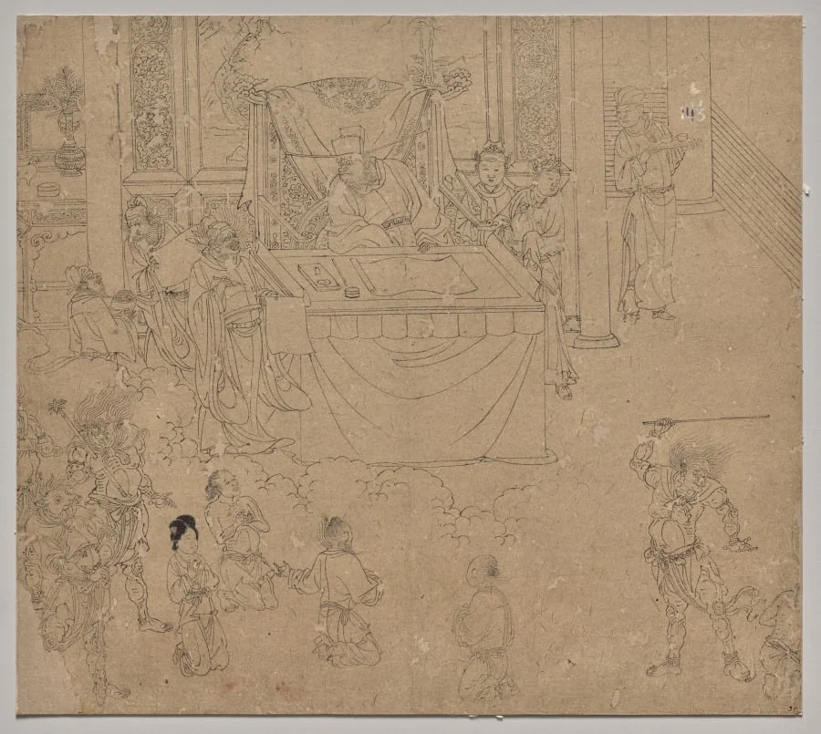 Album of Daoist and Buddhist Themes: Kings of Hells: Leaf 35, by Unknown, unspecified, 1204