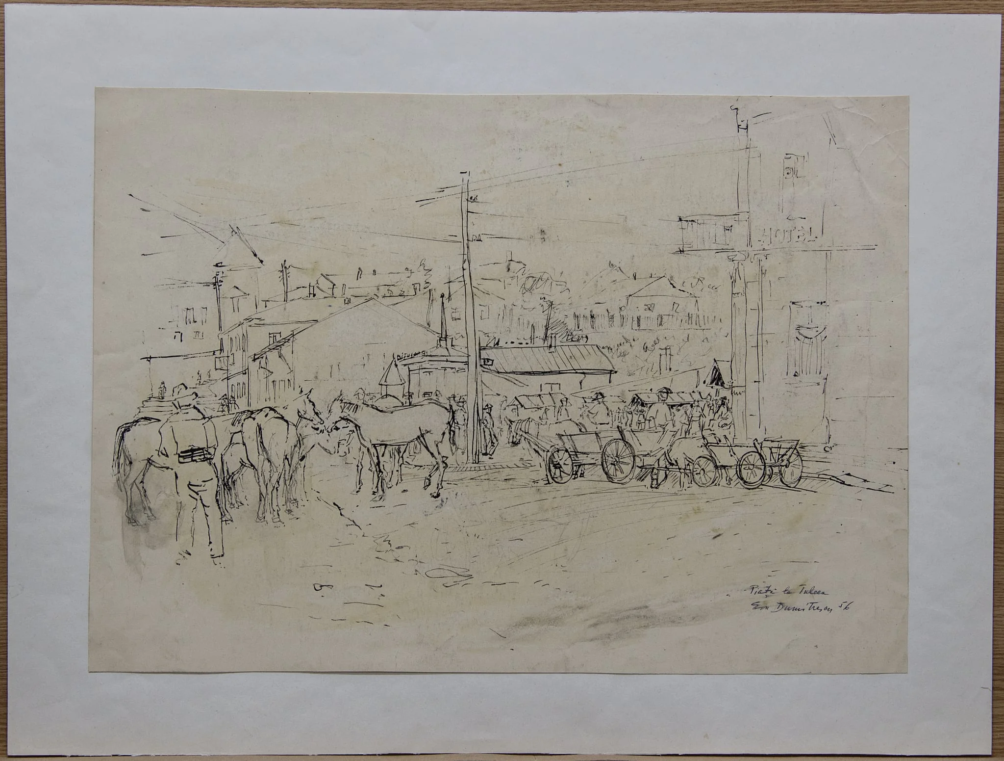 Piață la Tulcea, by Emilia Dumitrescu, 1950